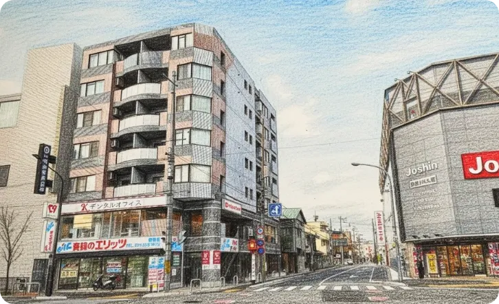 医院の外観イラスト